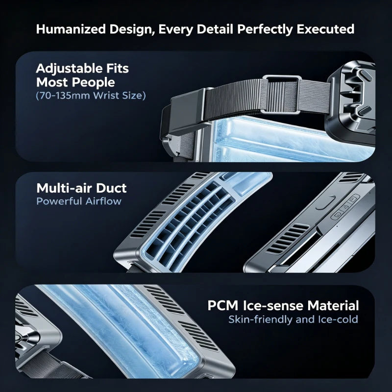 2026 New Ice Cooling Waist Fan Bladeless Portable USB Rechargeable Wearable Cooler for Outdoor Work Sports
