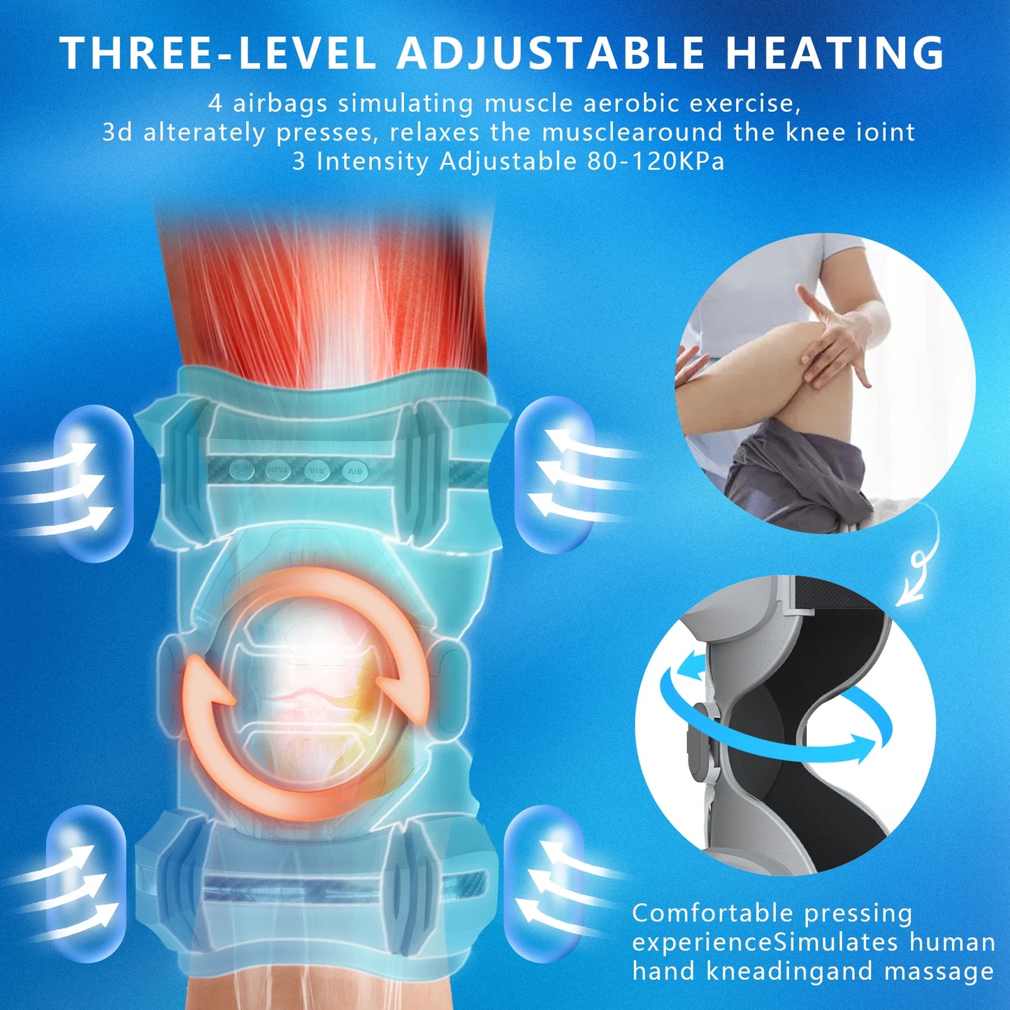 4D Airbag Compression Knee Massager with Infrared Heat