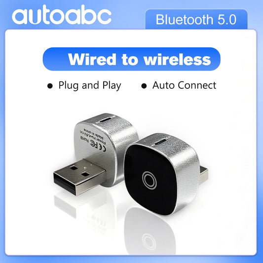 AUTOABC 2025 New 2 In 1 Wireless CarPlay Adapter Plug & Plug Auto Connect No Delay Converts Wired to Wireless
