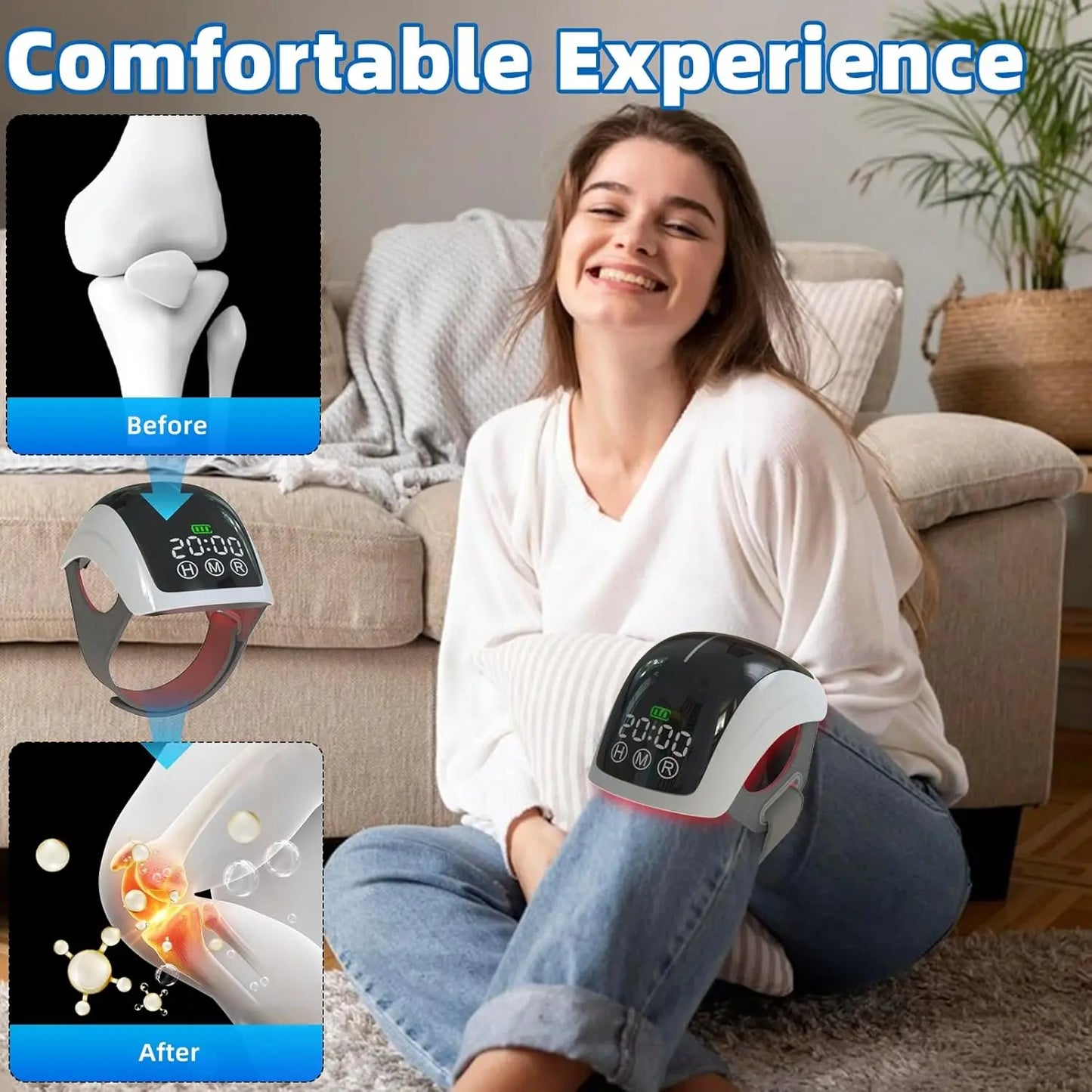 Premium 4D Laser Infrared Knee Massager with LED Display
