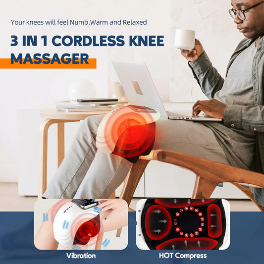 3-in-1 Cordless Knee Massager & Heat Therapy Braces