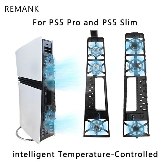 For PS5 Pro PS5 Cooling Fan Intelligent Temperature Control System RGB Lighting Silent External Cooler Game Console Accessories