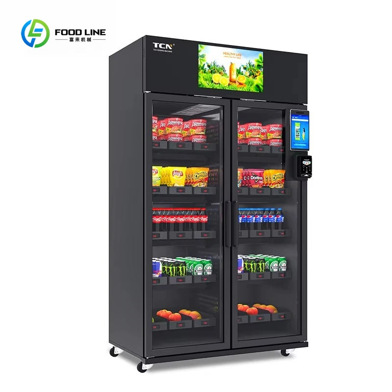 24 Hours Service Verkaufsautomat Smart Fridge Vending Verkaufsautomat With Cooling System