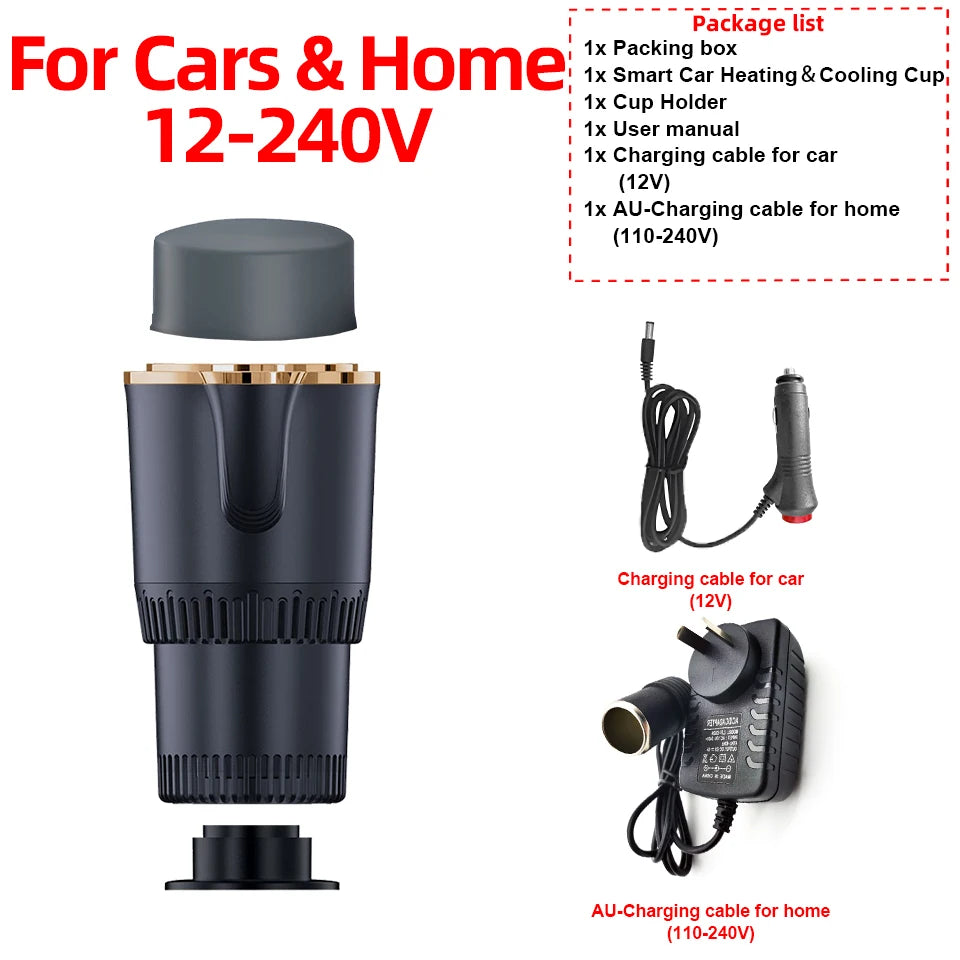 Intelligent 2-in-1 Car Cooling Heating Cup Holder Portable Drink Fast Warmer Cooler Cup Vehicle Home Smart Temperature Control