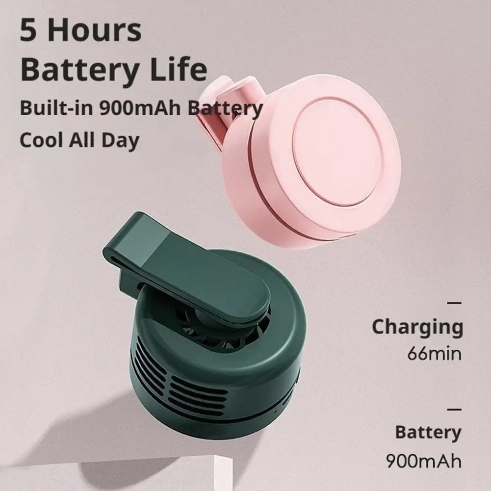 Mini Wearable Waist Fan With Strong Wind For Outdoor Activities Rechargeable Clip-On Waist Fan To Keep Cool In Hot Weather