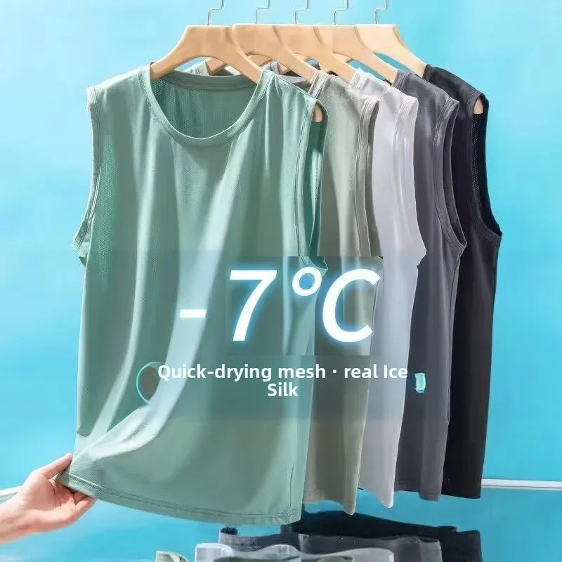 Men's Ice Silk Mesh Vest - Lightweight & Breathable