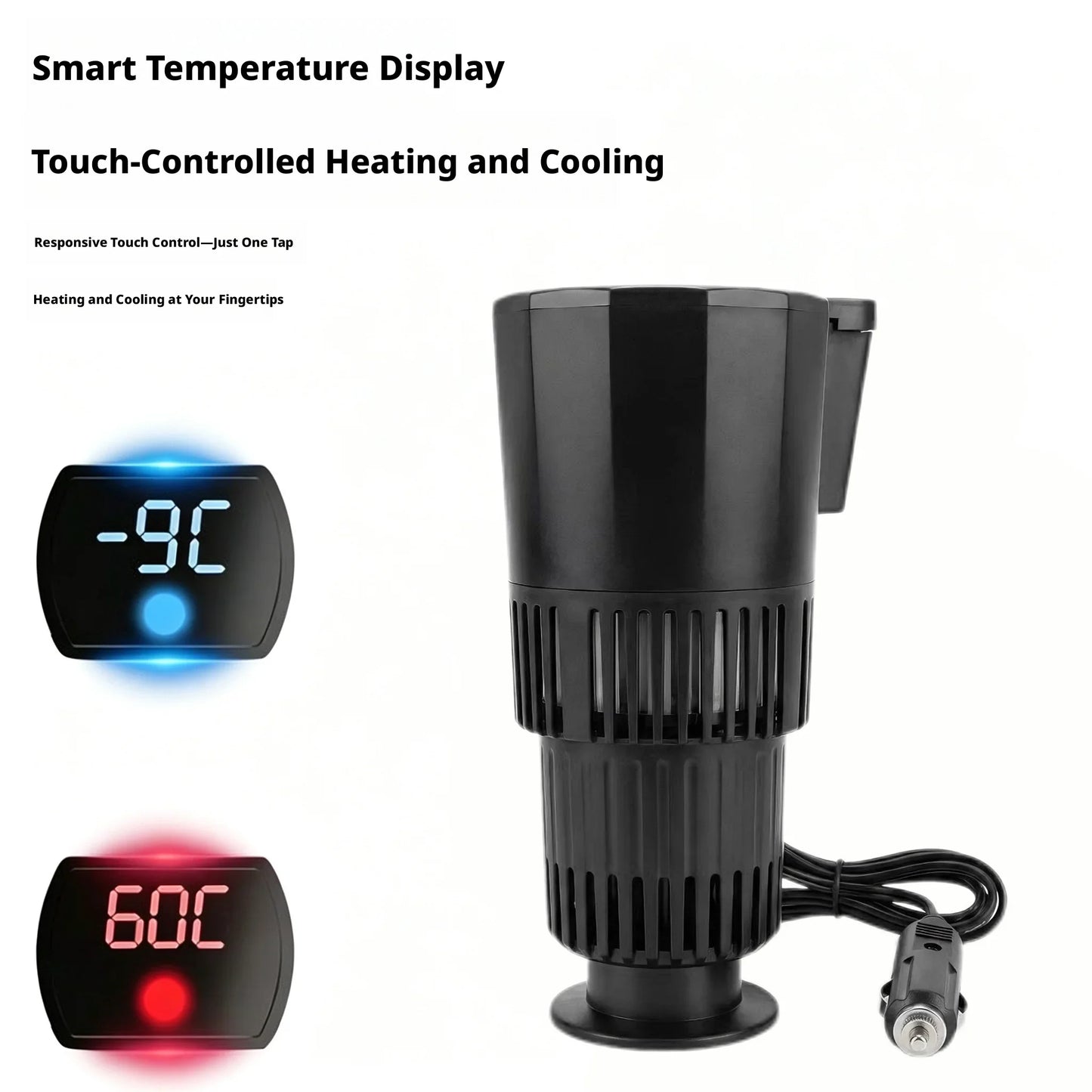 Smart 2 In1 Car Heating Cooling Cup One Key Intelligent Temp Control Portable Auto Travel Drink Mug For Car Home Office Outdoor