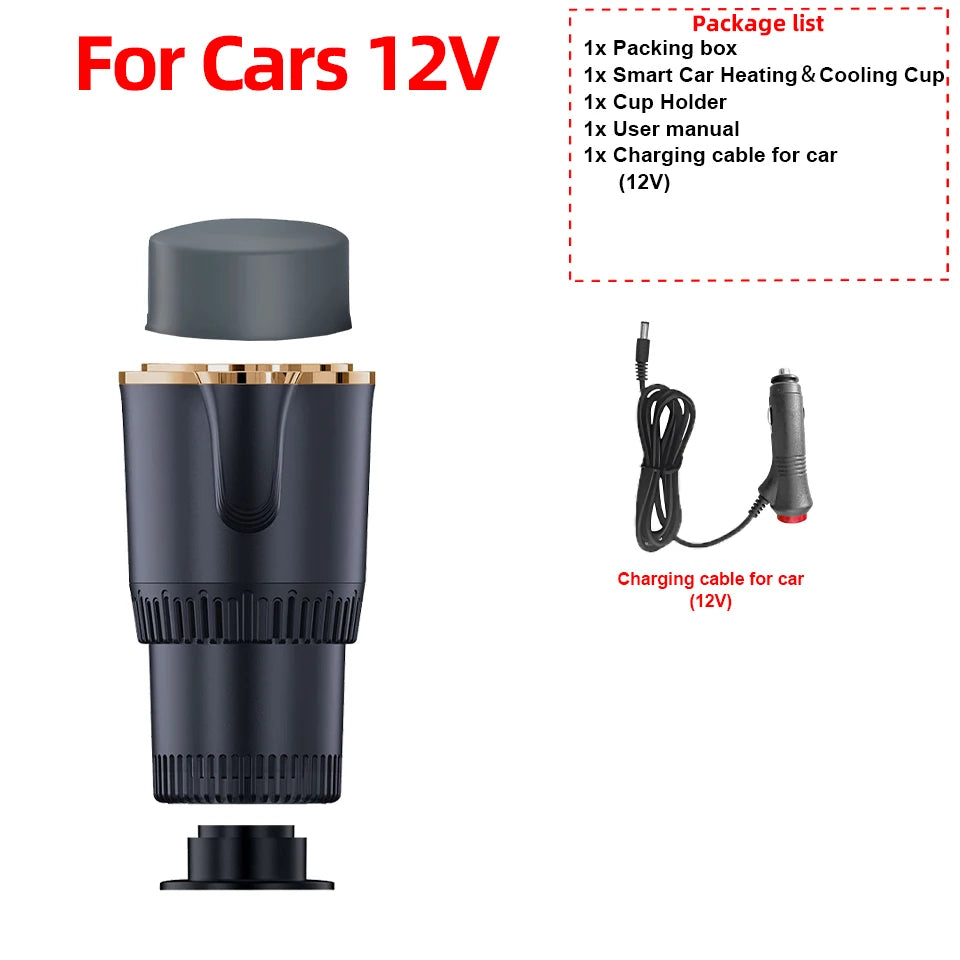 Intelligent 2-in-1 Car Cooling Heating Cup Holder Portable Drink Fast Warmer Cooler Cup Vehicle Home Smart Temperature Control