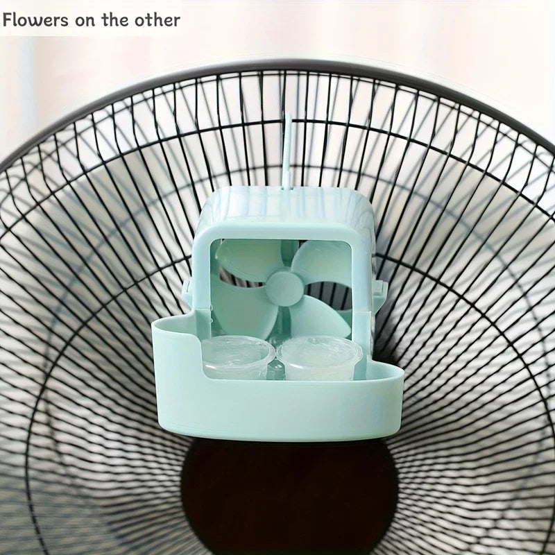Electric Fan Hanging Cooling Tool with 4 Ice Cup Household Floor Fan Mist Cooling Adapter Hangable Ice Holder Cooler Accessories