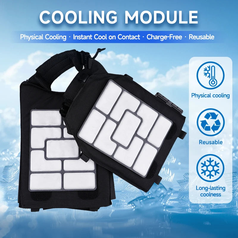 Tactical Vest Cooling Pad – Outdoor Work Heatstroke Prevention and Cooling Device Refrigerated Ice Pack, Summer Physical Coolin
