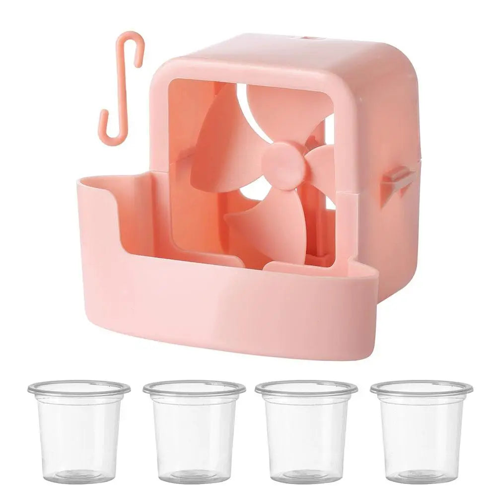 Electric Hanging Cooling Fan with 4 Ice Cups Mist Cooling Adapter Hangable Ice Holder Floor Fan for Household Rapid Cooling