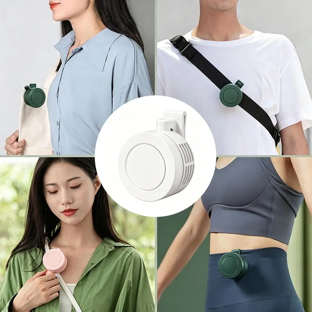 Mini Wearable Waist Fan With Strong Wind For Outdoor Activities Rechargeable Clip-On Waist Fan To Keep Cool In Hot Weather
