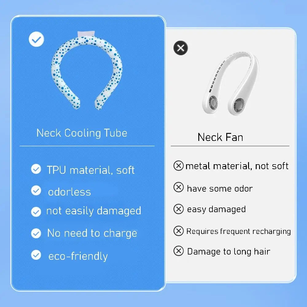 Wearable Neck Cooling Tube for Summer Body Cooling Ice Ring Neck Cooler Reusable Soft Cooling Neck Wrap for Heat Outdoor Sports