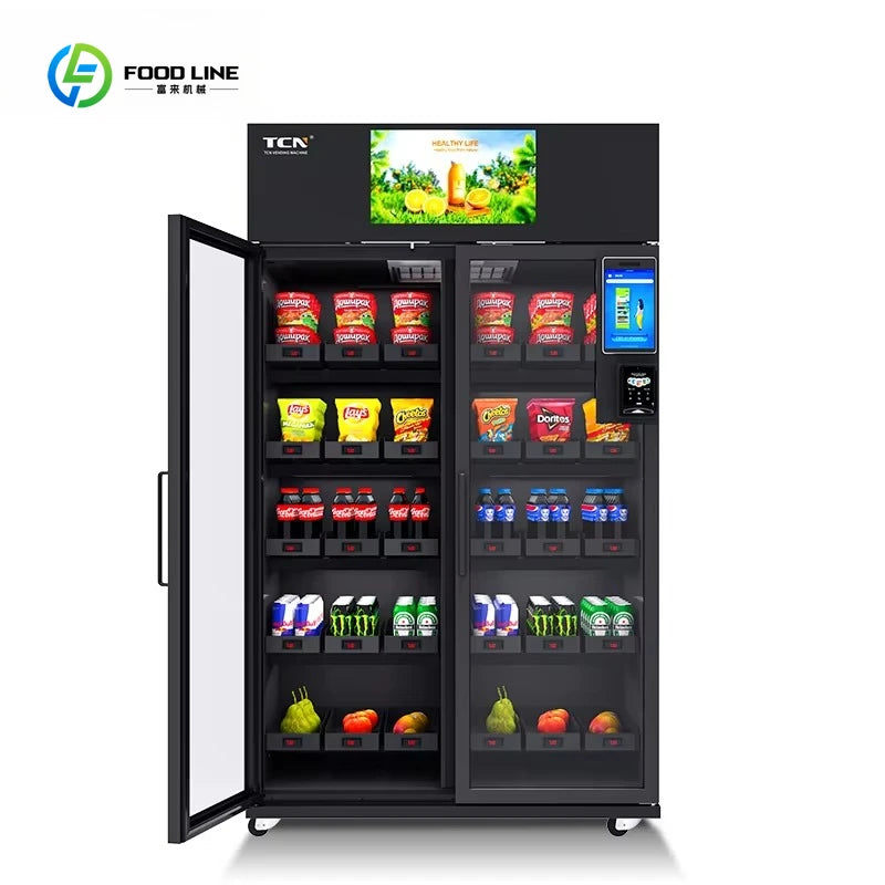 24 Hours Service Verkaufsautomat Smart Fridge Vending Verkaufsautomat With Cooling System