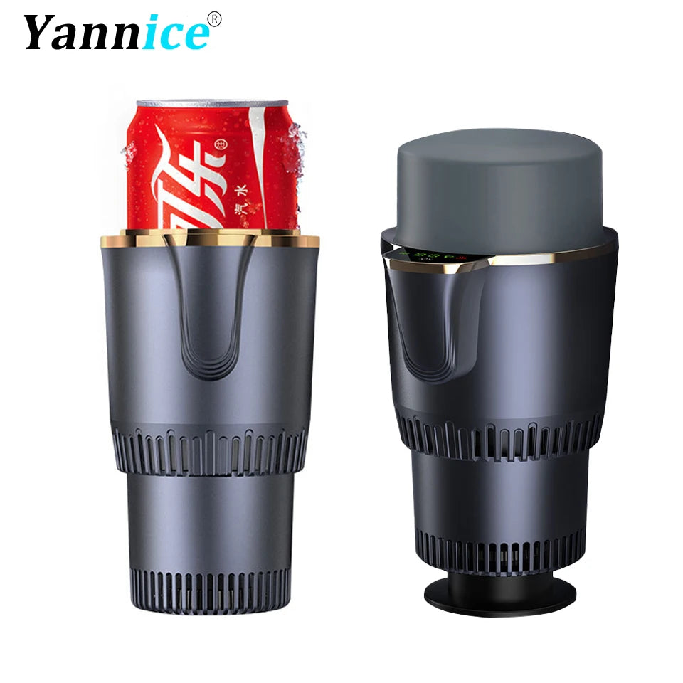 Intelligent 2-in-1 Car Cooling Heating Cup Holder Portable Drink Fast Warmer Cooler Cup Vehicle Home Smart Temperature Control