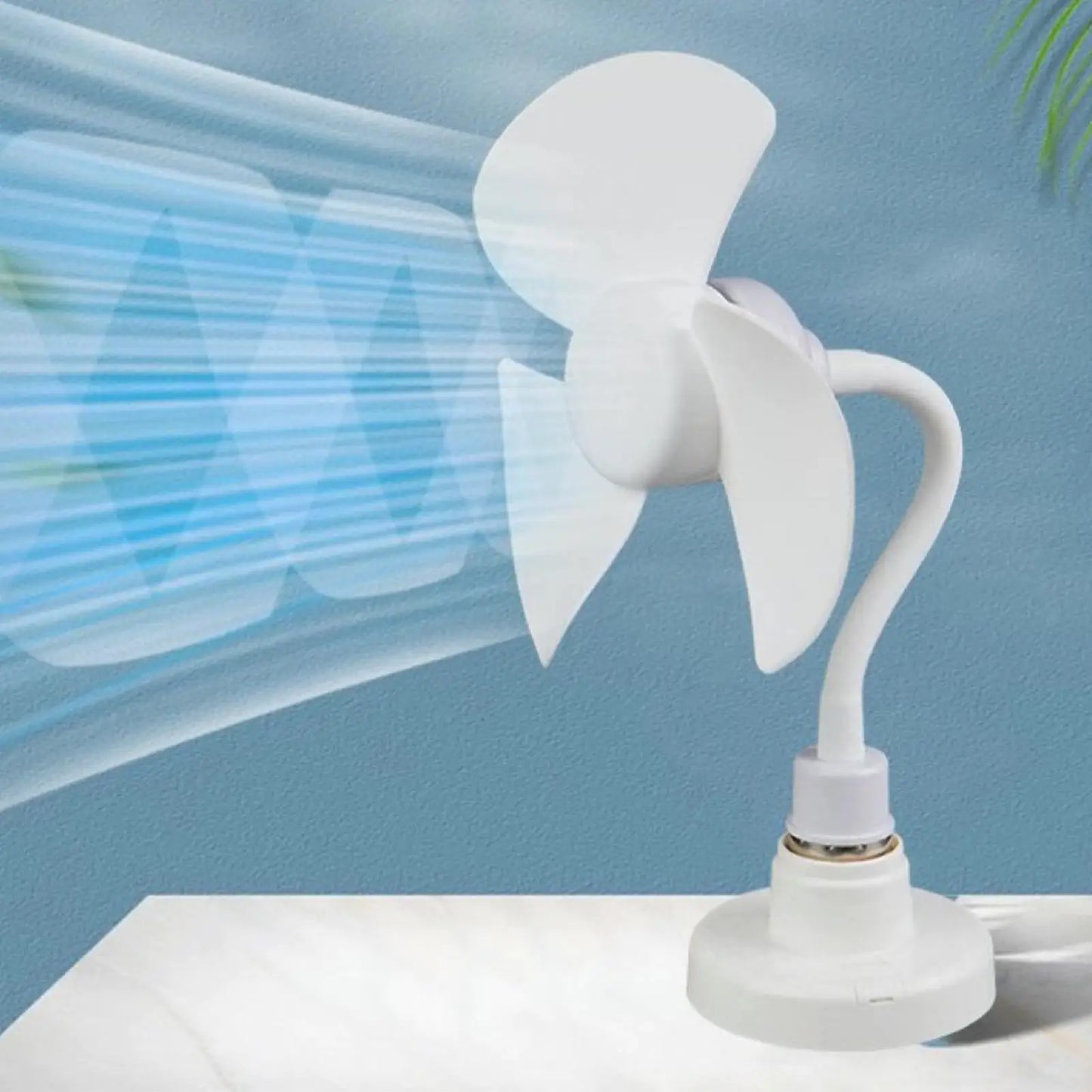Plug Fan with Adapter Outlet Mini Silent Electric Cooling Gadget Flexible Goose Neck for Apartment Home Bathroom Office Dorm