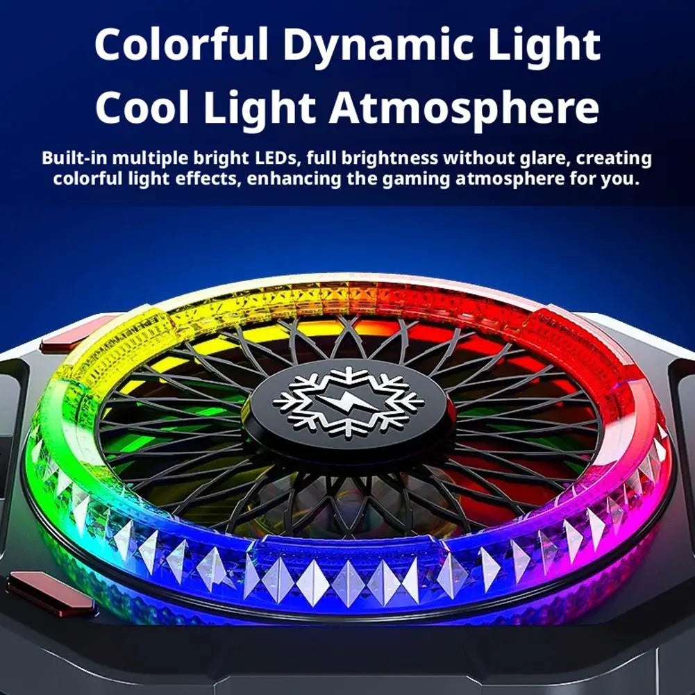 Magnetic Phone Cooler, Fast Heat Dissipator With Adjustable Modes & RGB Lights, AI Temperature Control, Phone Back Clip Radiator