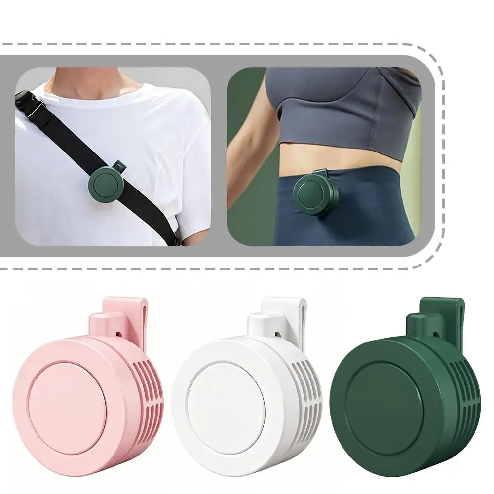 Mini Wearable Waist Fan With Strong Wind For Outdoor Activities Rechargeable Clip-On Waist Fan To Keep Cool In Hot Weather