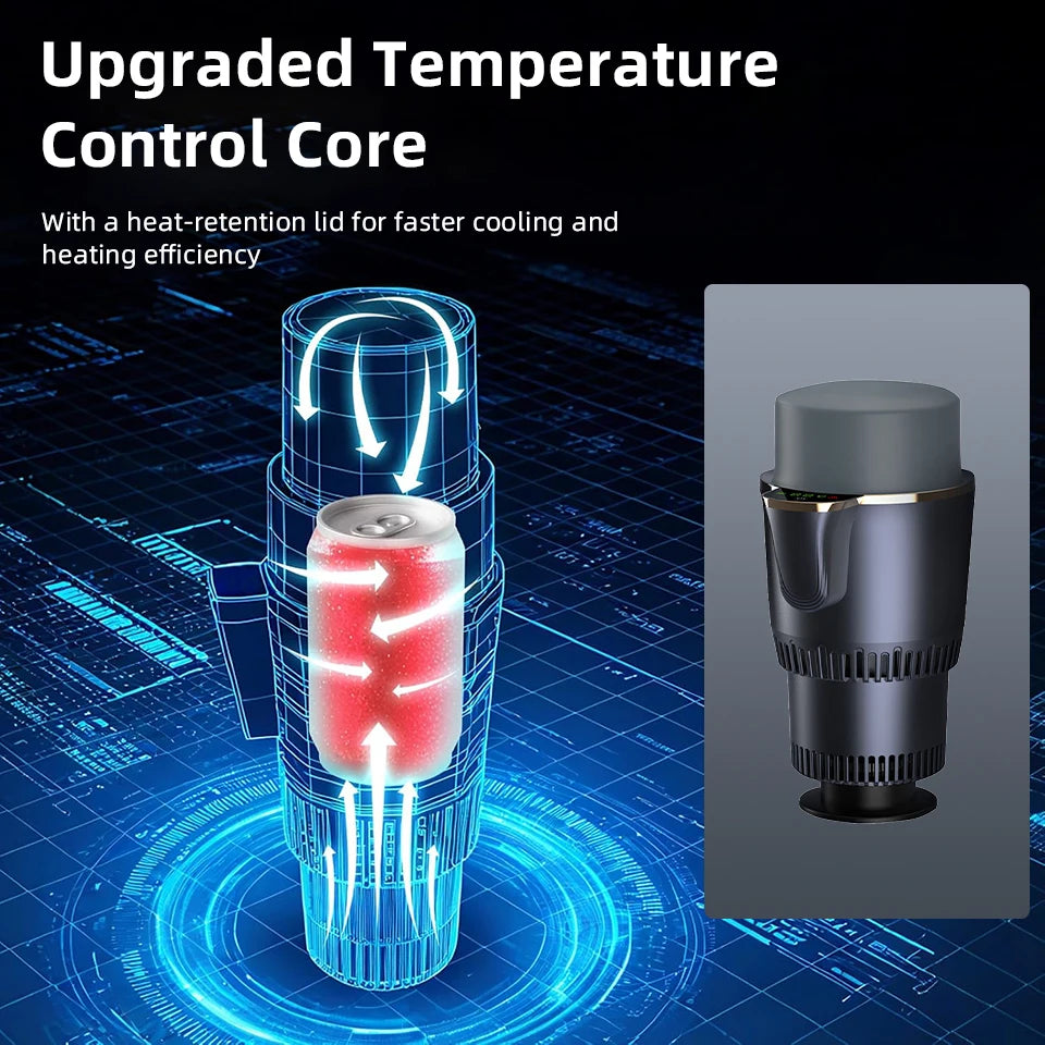 Intelligent 2-in-1 Car Cooling Heating Cup Holder Portable Drink Fast Warmer Cooler Cup Vehicle Home Smart Temperature Control