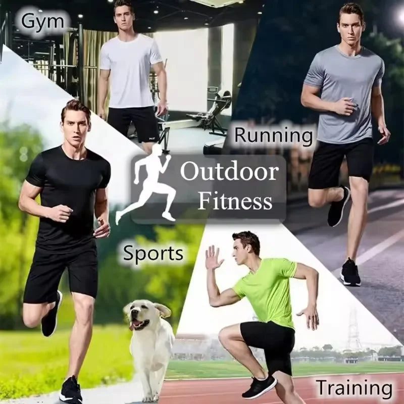 New summer men's quick-drying running and fitness sports shirt - Men's short-sleeved fitness top - Gym T-shirt
