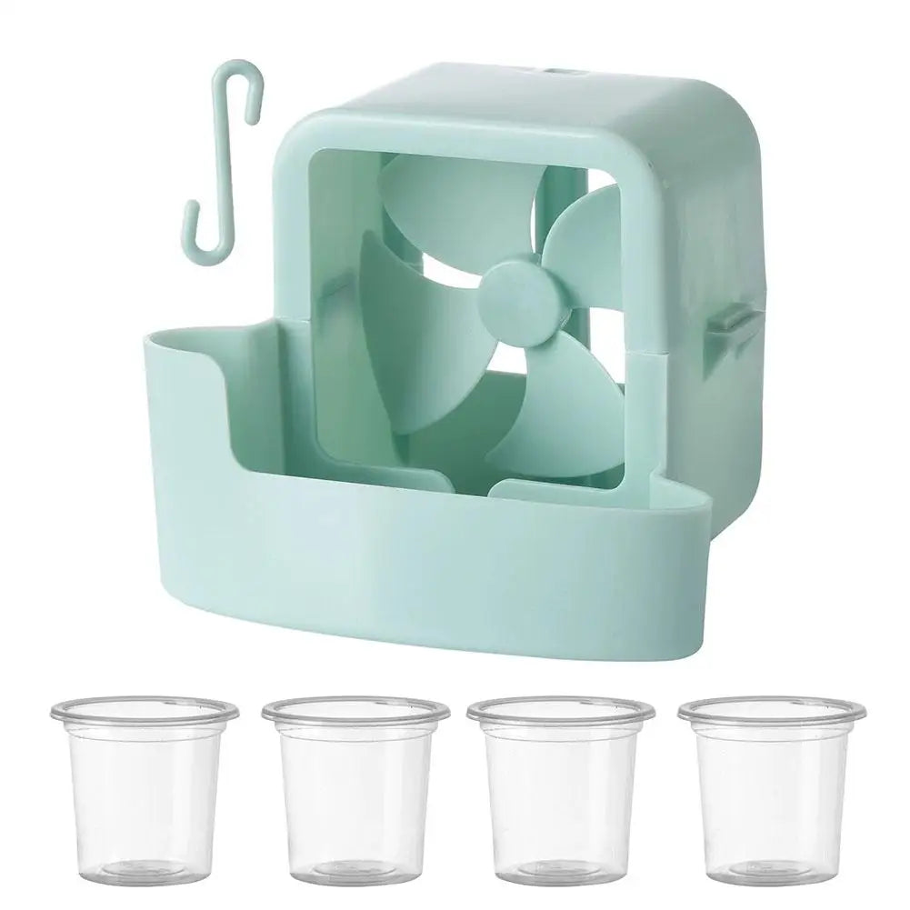 Electric Hanging Cooling Fan with 4 Ice Cups Mist Cooling Adapter Hangable Ice Holder Floor Fan for Household Rapid Cooling