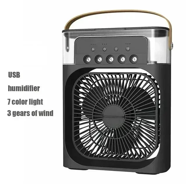 Household Portable Cooling Air Cooler3-in-1Multifunctional Mini Fan Humidifier LED Night Light Personal Air Conditioner for Dorm