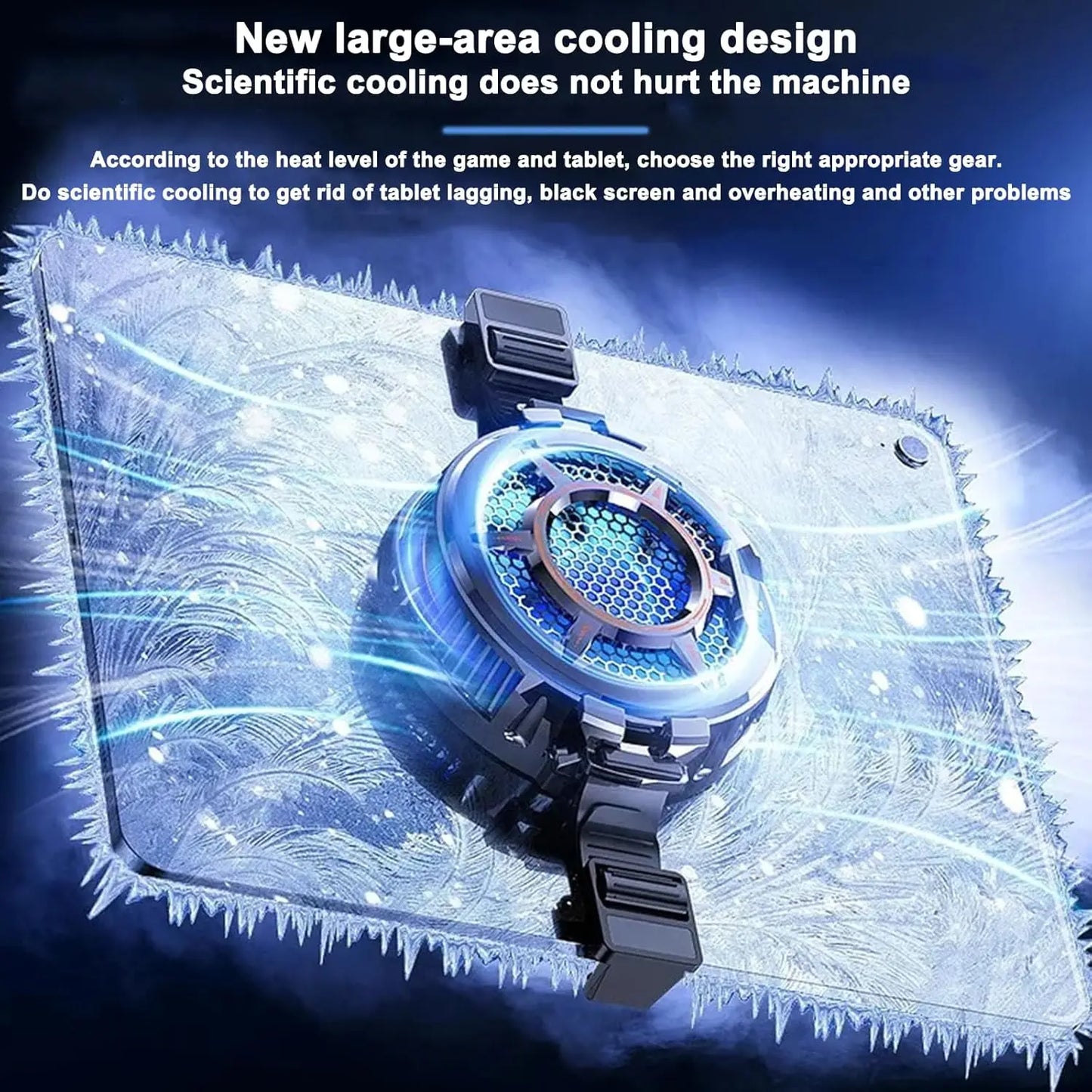 Magnetic Tablet Cooler Phone Cooling Fan with Back Clip for IPad Radiator 3.93inch Universal Tablet Gaming Mobile Game Radiator