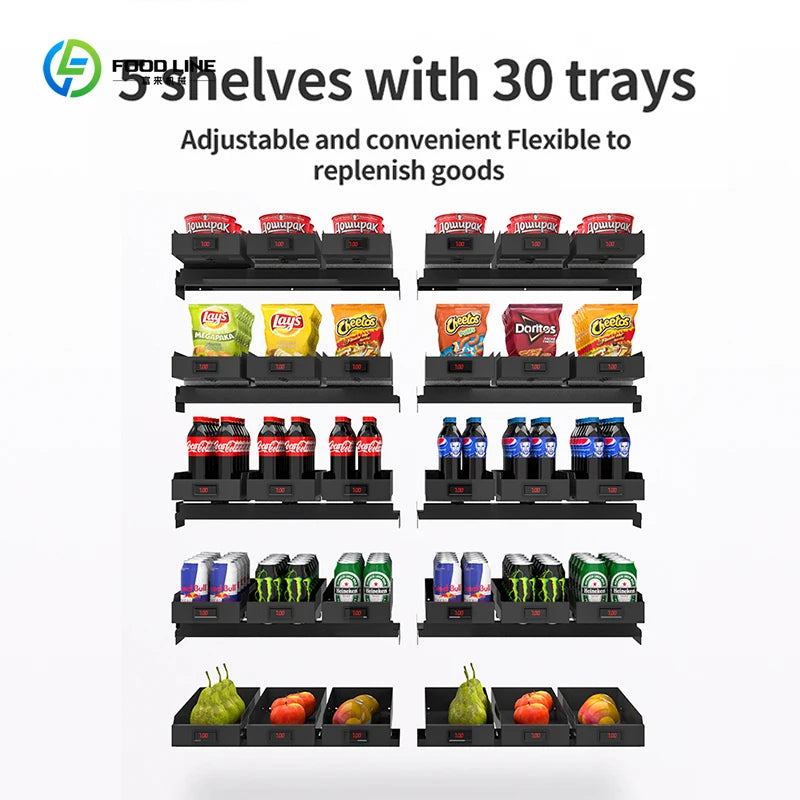 24 Hours Service Verkaufsautomat Smart Fridge Vending Verkaufsautomat With Cooling System
