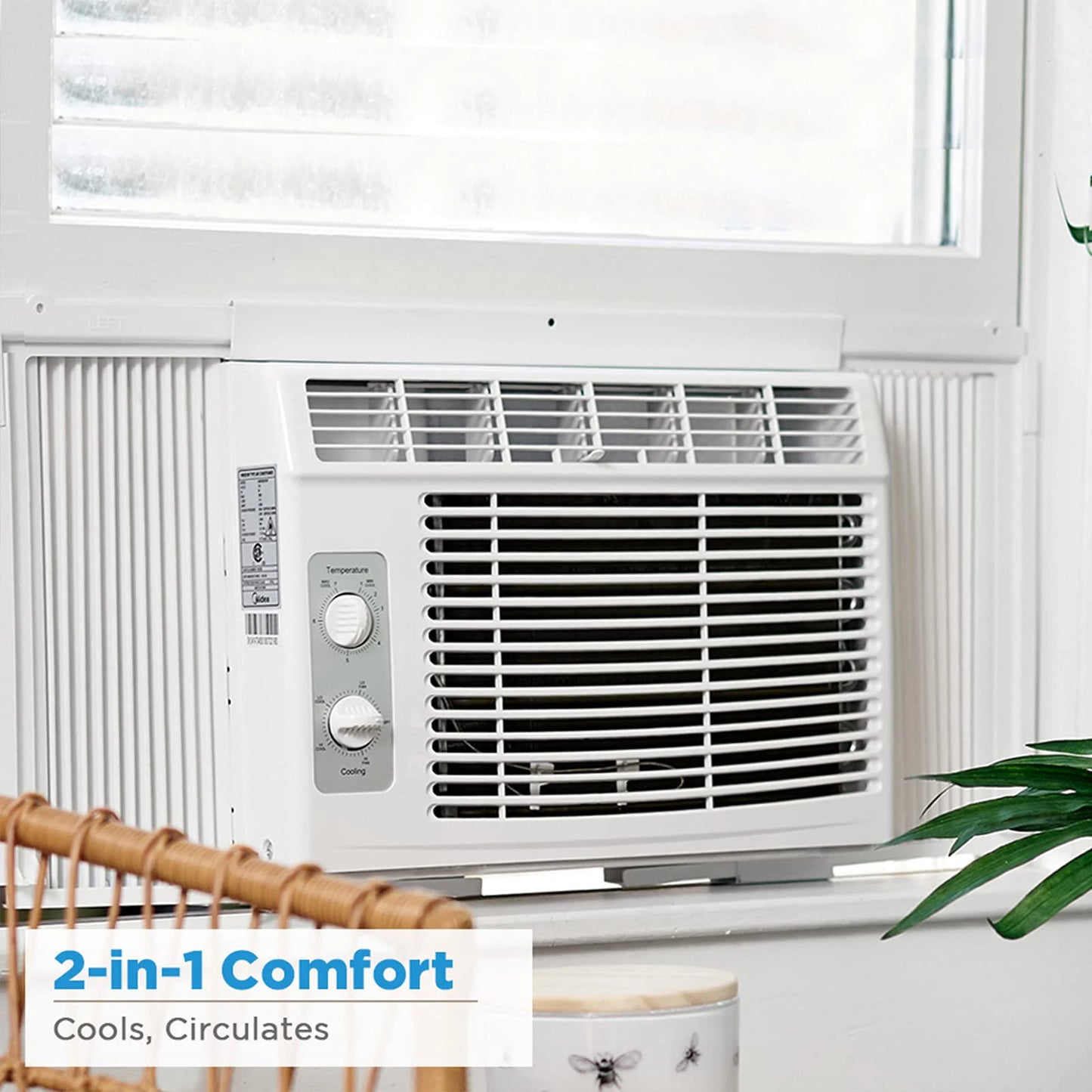 Smart 5000BTU Heat and Cool Mini Window Air Conditioner with Wifi Controls