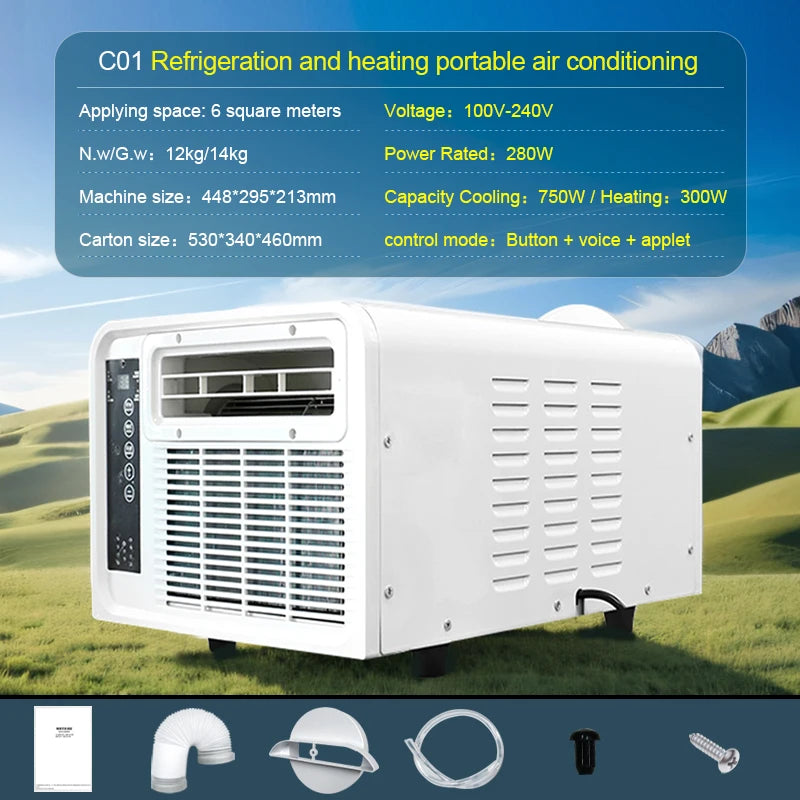 High Speed Cooling Window Air Conditioner Smart Design Energy Saving Mini Air Conditioner For Desktop Office