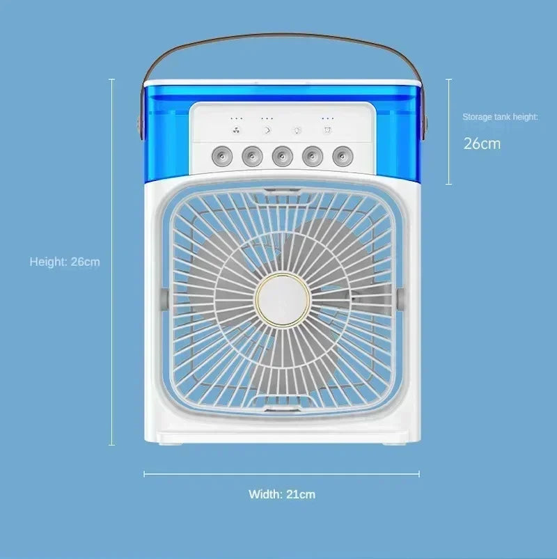 Cooling Fan 3 In 1 Portable Desktop Humidifier USB Mini Air Conditioners Night Light Water Mist For Home, Office , Outdoor Amagi