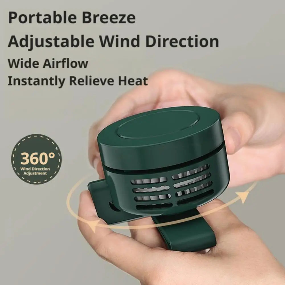 Mini Wearable Waist Fan With Strong Wind For Outdoor Activities Rechargeable Clip-On Waist Fan To Keep Cool In Hot Weather