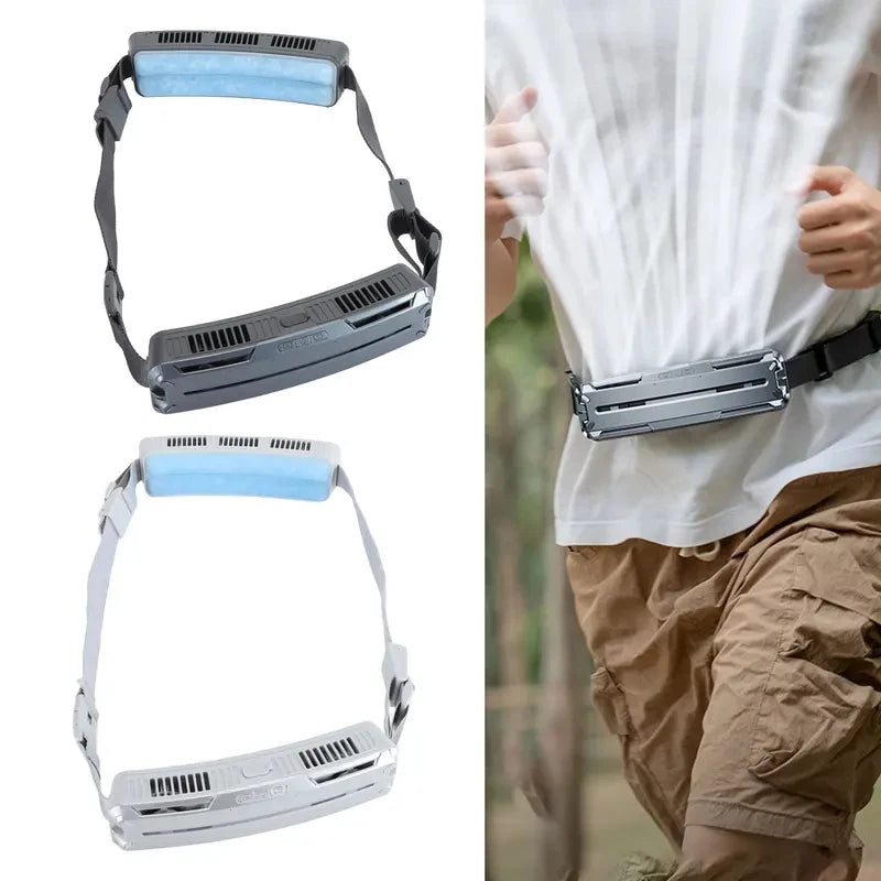 2026 New Ice Cooling Waist Fan Bladeless Portable USB Rechargeable Wearable Cooler for Outdoor Work Sports