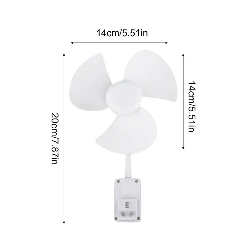 Plug Fan with Adapter Outlet Mini Silent Electric Cooling Gadget Flexible Goose Neck for Apartment Home Bathroom Office Dorm