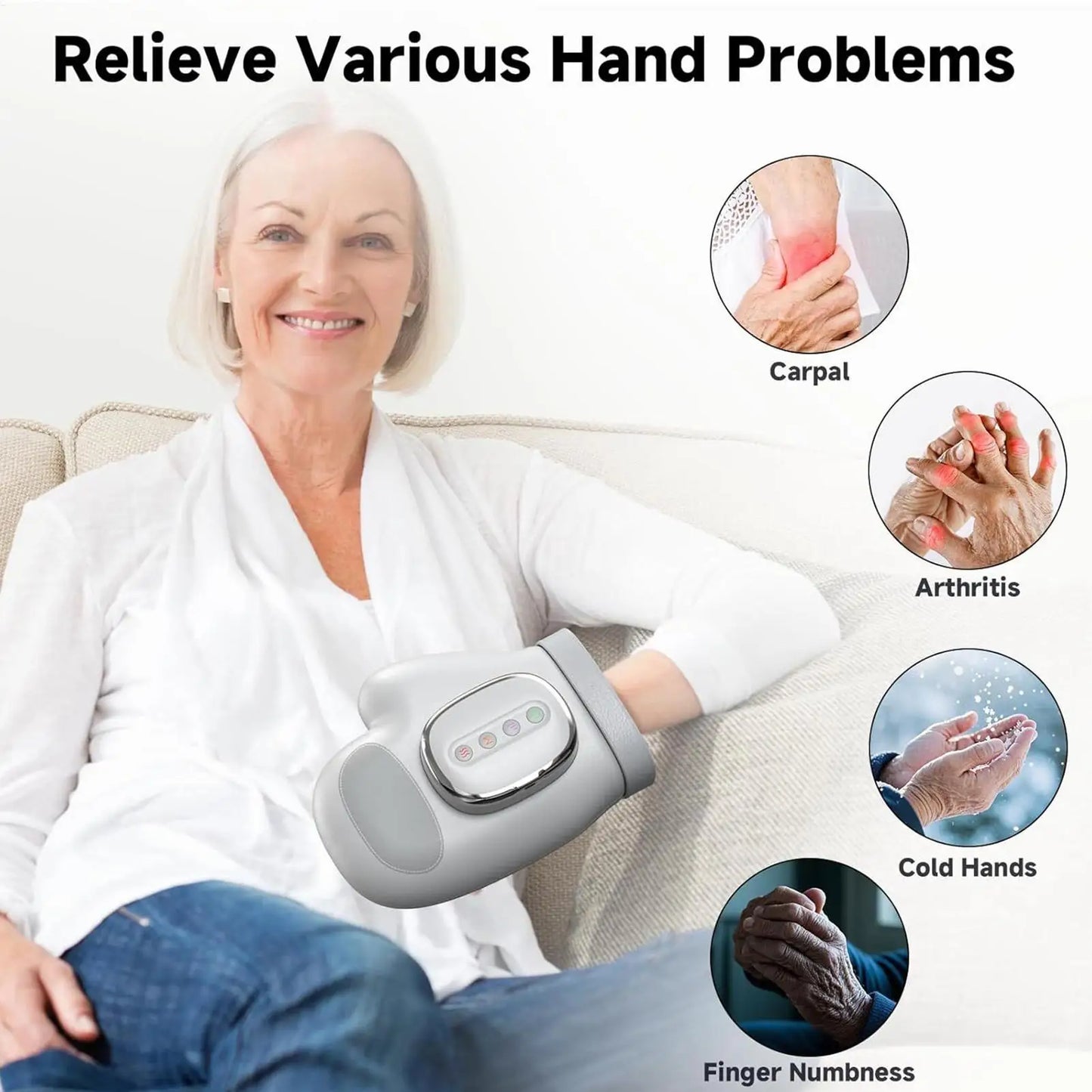 Ergonomic Cordless Hand Massager for Arthritis & Joint Pain Relief