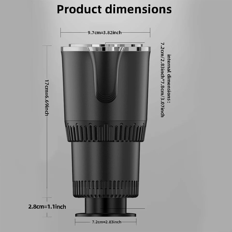 Intelligent 2-in-1 Car Cooling Heating Cup Holder Portable Drink Fast Warmer Cooler Cup Vehicle Home Smart Temperature Control