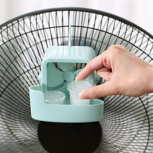 Electric Hanging Cooling Fan with 4 Ice Cups Mist Cooling Adapter Hangable Ice Holder Floor Fan for Household Rapid Cooling