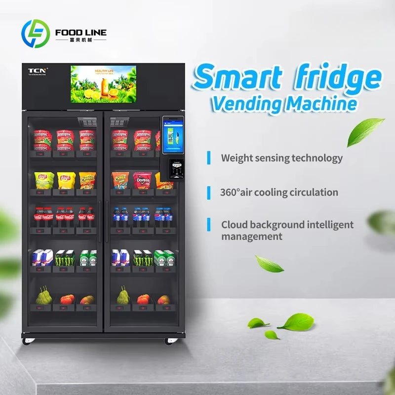 24 Hours Service Verkaufsautomat Smart Fridge Vending Verkaufsautomat With Cooling System