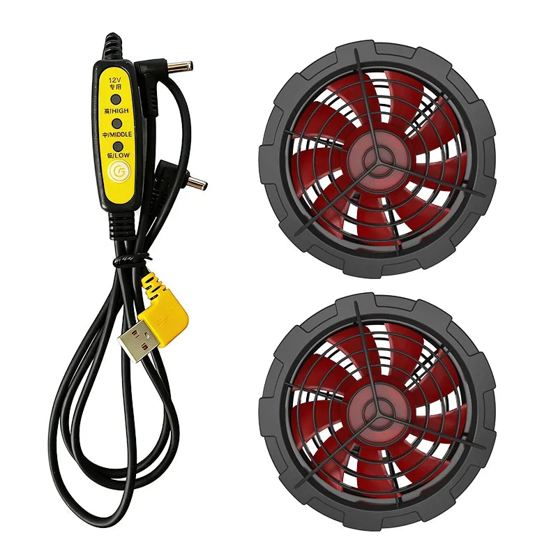 Summer Cooling Fan Vest Wearable Air Conditioner Sleeveless Jacket with USB Rechargeable Fans for Outdoor Tactical Fishing Work