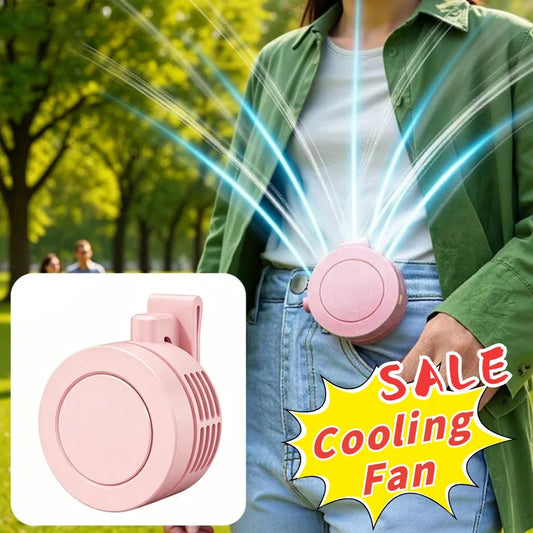 Mini Wearable Waist Fan With Strong Wind For Outdoor Activities Rechargeable Clip-On Waist Fan To Keep Cool In Hot Weather