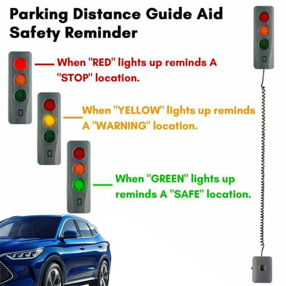 Auto Parking System Anti Collision Distance Stop Aid with Three Colors Light Parking Warning Alarm Adjustable Battery Operated