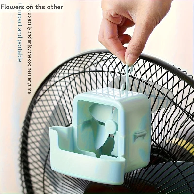 Electric Fan Hanging Cooling Tool with 4 Ice Cup Household Floor Fan Mist Cooling Adapter Hangable Ice Holder Cooler Accessories