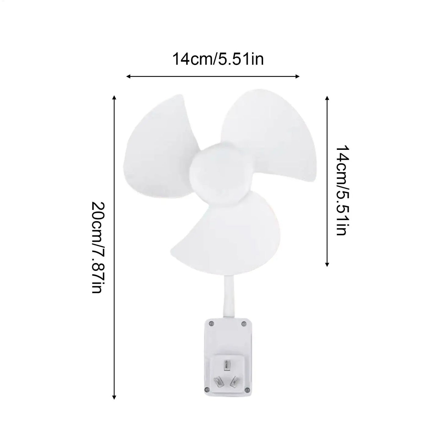 Plug Fan with Adapter Outlet Mini Silent Electric Cooling Gadget Flexible Goose Neck for Apartment Home Bathroom Office Dorm