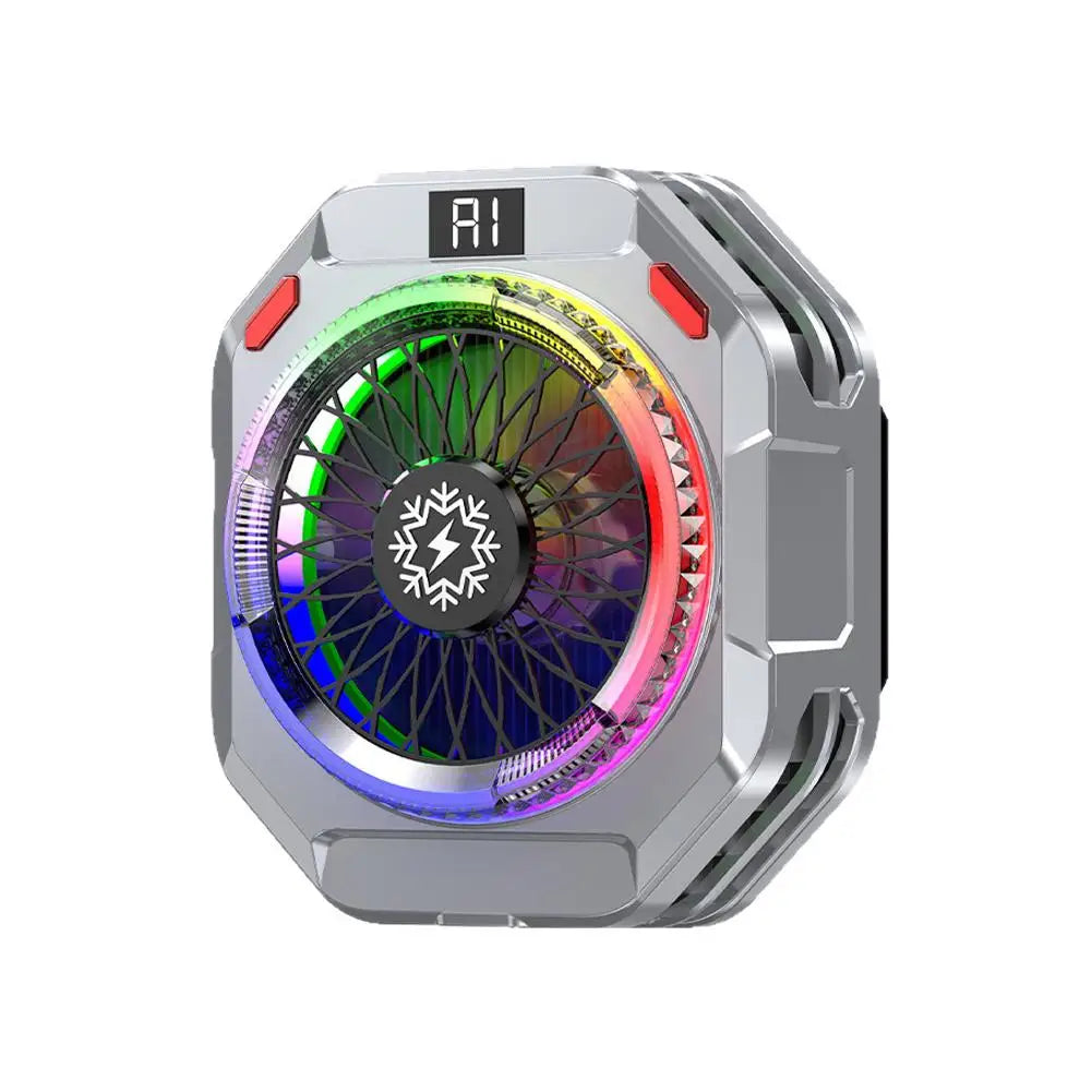 Magnetic Phone Cooler, Fast Heat Dissipator With Adjustable Modes & RGB Lights, AI Temperature Control, Phone Back Clip Radiator