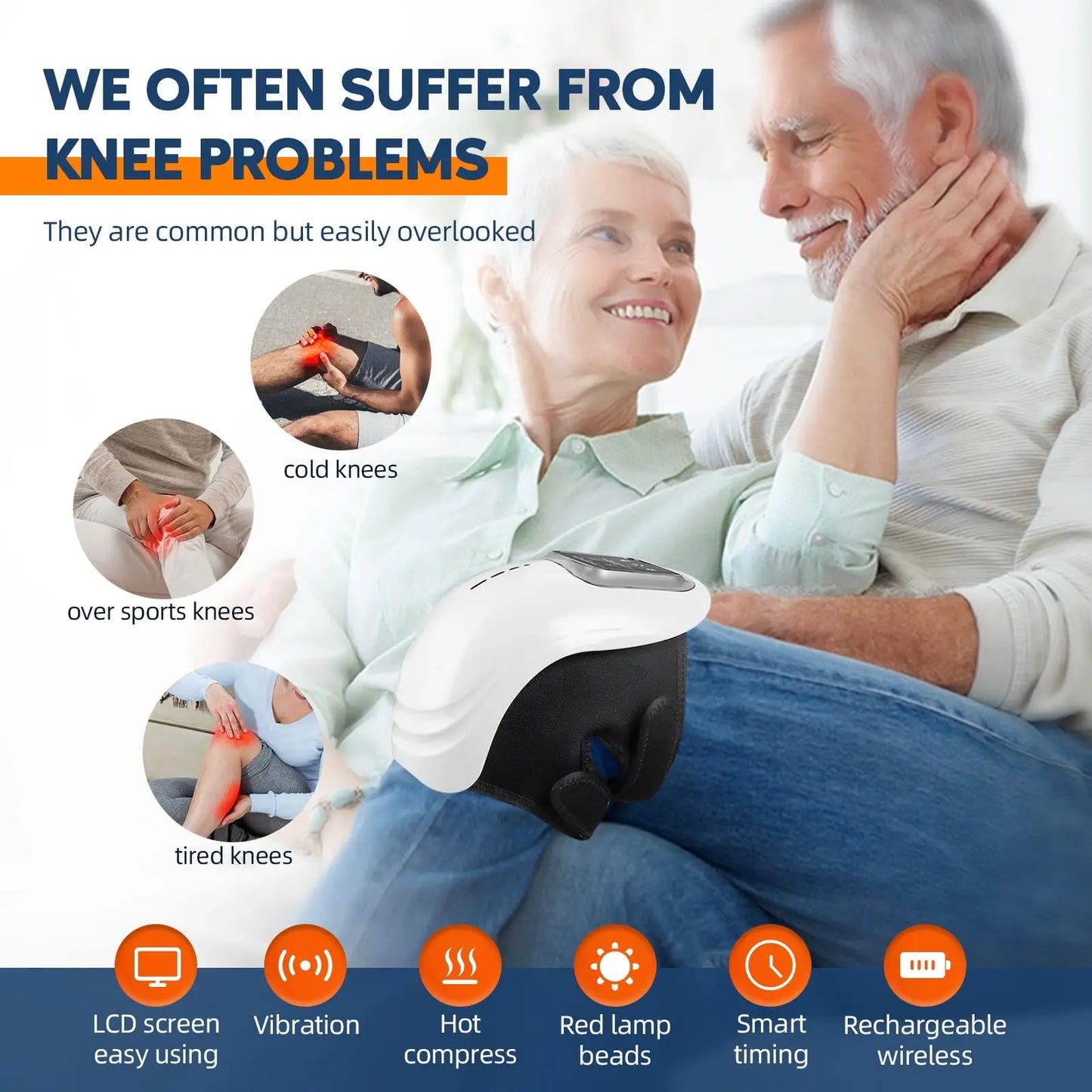 3-in-1 Cordless Knee Massager & Heat Therapy Braces