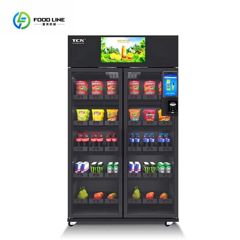 24 Hours Service Verkaufsautomat Smart Fridge Vending Verkaufsautomat With Cooling System