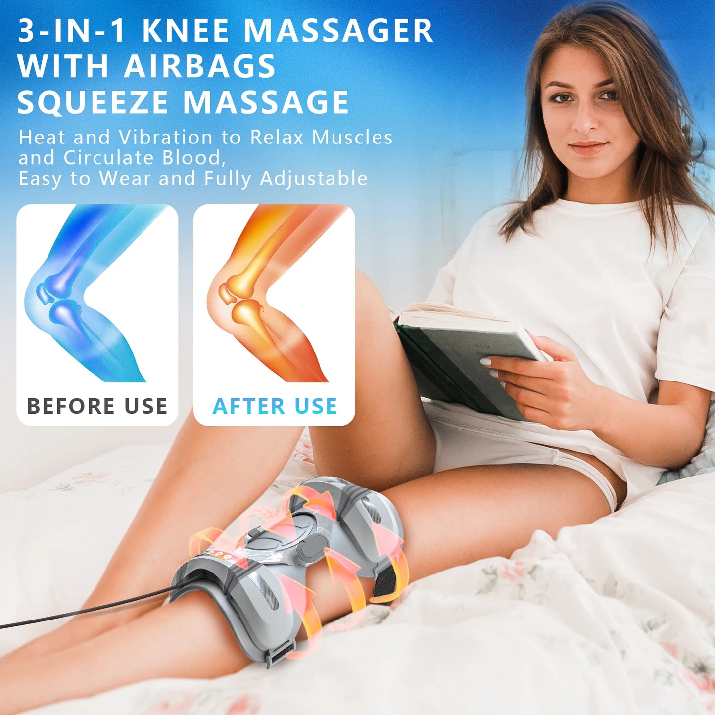 4D Airbag Compression Knee Massager with Infrared Heat
