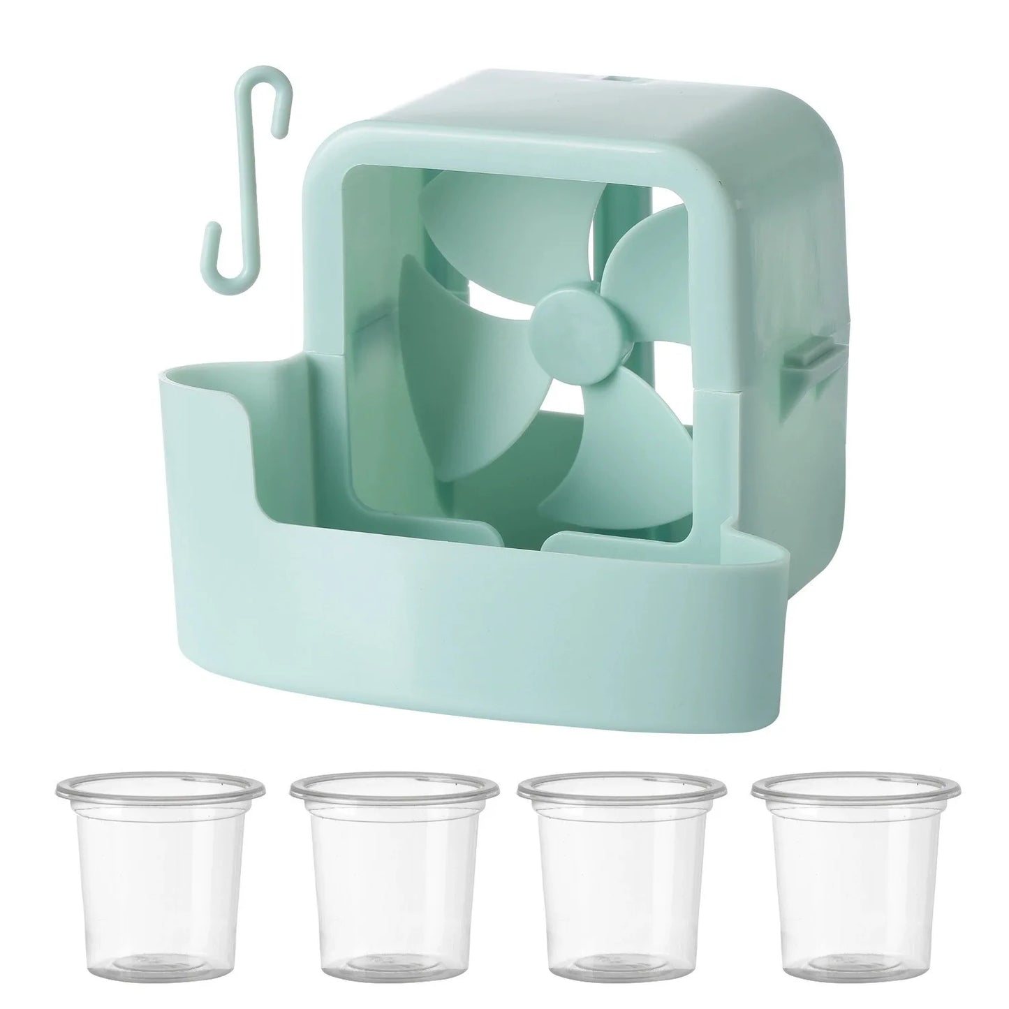 Electric Fan Hanging Cooling Tool with 4 Ice Cup Household Floor Fan Mist Cooling Adapter Hangable Ice Holder Cooler Accessories