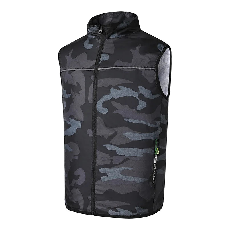 Summer Cooling Fan Vest Wearable Air Conditioner Sleeveless Jacket with USB Rechargeable Fans for Outdoor Tactical Fishing Work